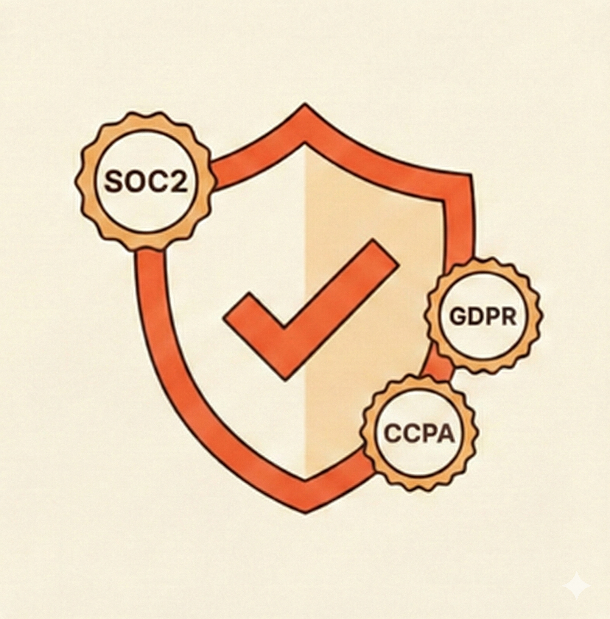 Security compliance badge — meets or exceeds SOC2 requirements